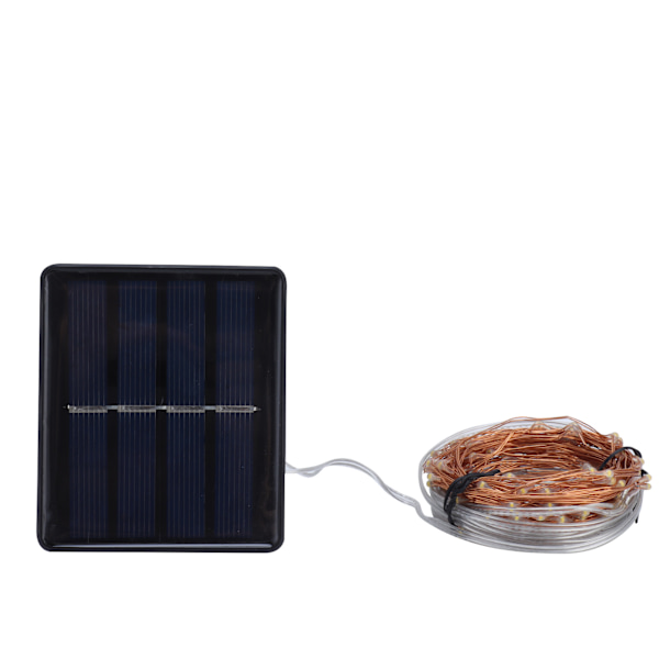 Solcellelys 300LED 32M 8 Lysmoduser Ingen Ledninger Nødvendig IP65 Vanntett Kobbertråd Solcelledrevne Lyslenker for Hagedekorasjon Varmt Hvit