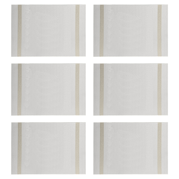Bordsunderlägg för matbord Set med 6,11,8" x 17,7" tum, värme white