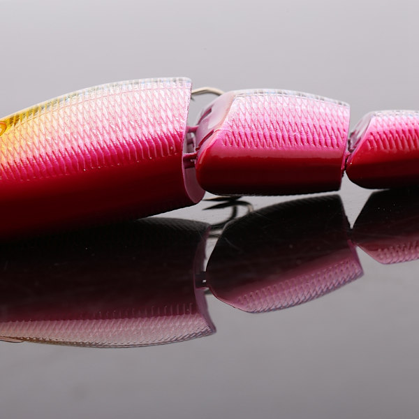 3-delad Livsliknande Fiskevevbete Krokar Tackle Konstgjort Bete Krokar Swimbait Beten (Rosa