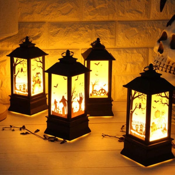 Halloween-lanterner, Halloween LED-lyslanterne, unik stil D
