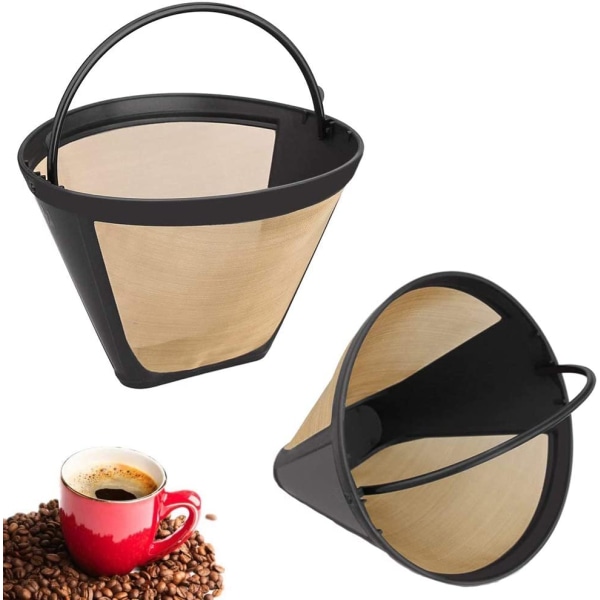 2 stk. genanvendelige kaffefiltre, filternet