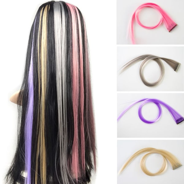 20 Stk Colored Party Highlights Clip in Hair Extensions for