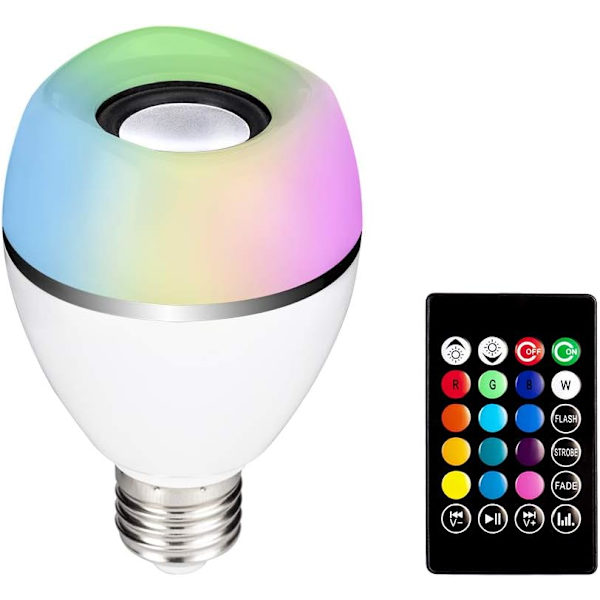 LED-älylamppu Bluetooth-kaiuttimella Musiikin tahdissa väriä vaihtavat valot Langaton kaukosäädinlamppu $ LED-älymusiikkilamppu Stereokaiutin
