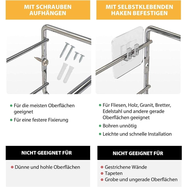 Deco haus Gewürzregale aus Metall - 2er Set - Für Gewürze,