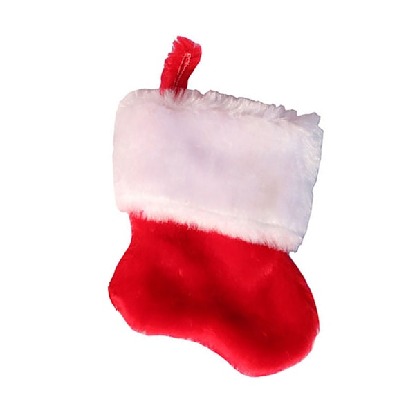 Röd Vit Julstrumpa, Klassisk Juldesign För Din Mysiga Öppen Spis Och Julgran, Tillverkad Av Flanell, Mjuk Och Bekväm, Perfekt Gåva