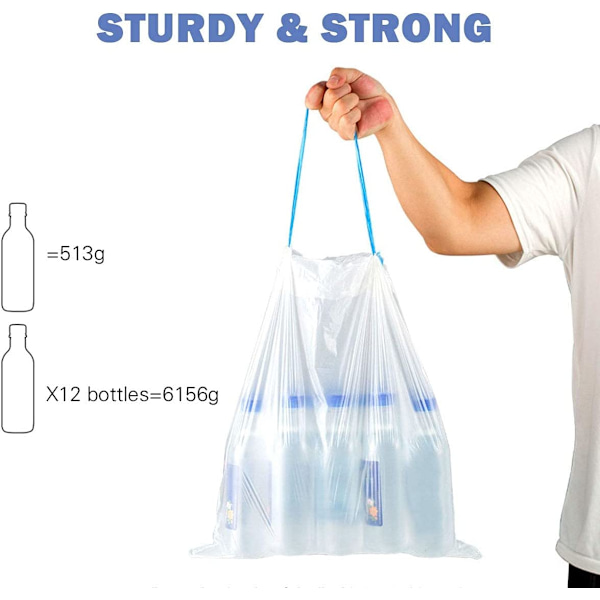 Charmount 4 Gallon søppelposer - 60 stk, snøring, små