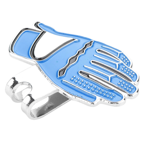 Mini handskeformet rustfrit stål golf hat kasket clip med magnetisk boldmarkør blå