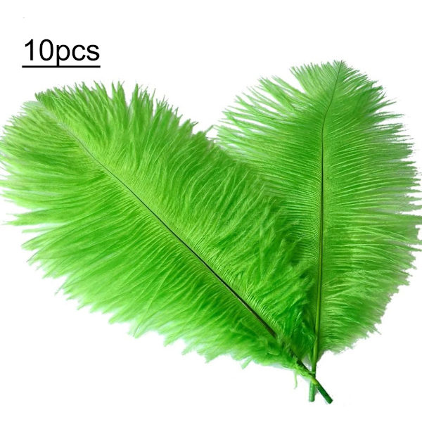 Engros 10 stk naturlige han-strudsefjer 25-30 cm/10-12 tommer Stor fluff Grøn