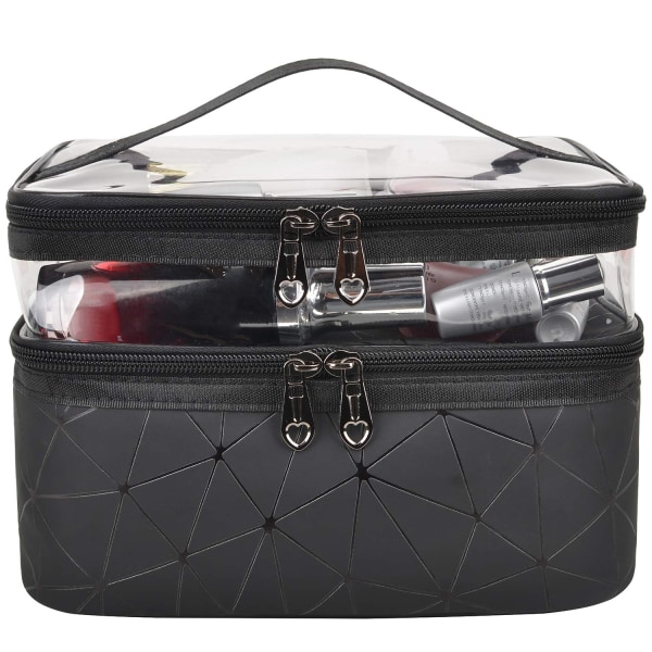 Toiletry Bag Double Layer Cosmetic Bag Transparent Large Travel