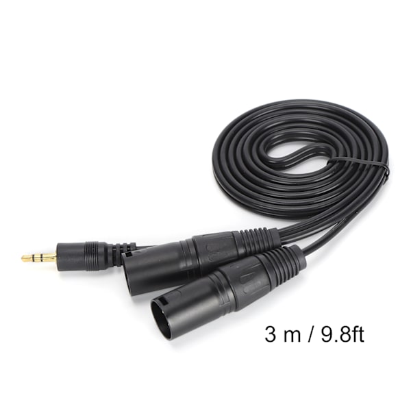 Mikrofonkabel 3,5 mm kontakt till dubbla XLR hane adapter Interconnect Patch Cord3.5 XLR 3 m / 9,8 fot