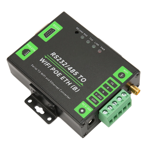 RS232 RS485 til WiFi POE Ethernet Serial Server Converter Multifunksjonell Industriell Serial Port Server