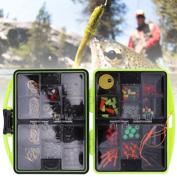184PCS 24 sorters fisketillbehörssats Surf Casting Lure Swivel Box Hook Tackle Tool