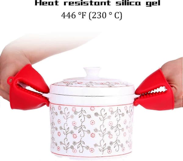 4 par mini ovnhandsker, silikone varmeisolerende ovnhandsker