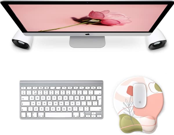 Musematte med håndleddsstøtte, ergonomisk gelmusematte, kul musematte for gamere, musehåndleddsstøtte med sklisikker PU-base F