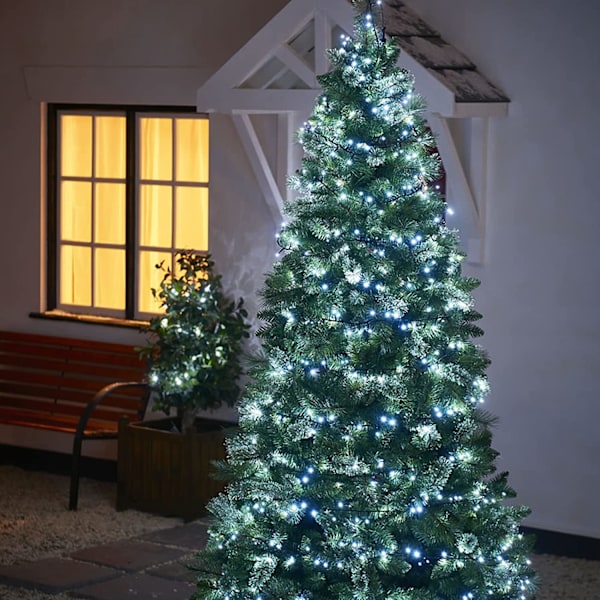 Ljusa 200 LED julslingor, 75 FT Anslutningsbar vattenp White 200 LED