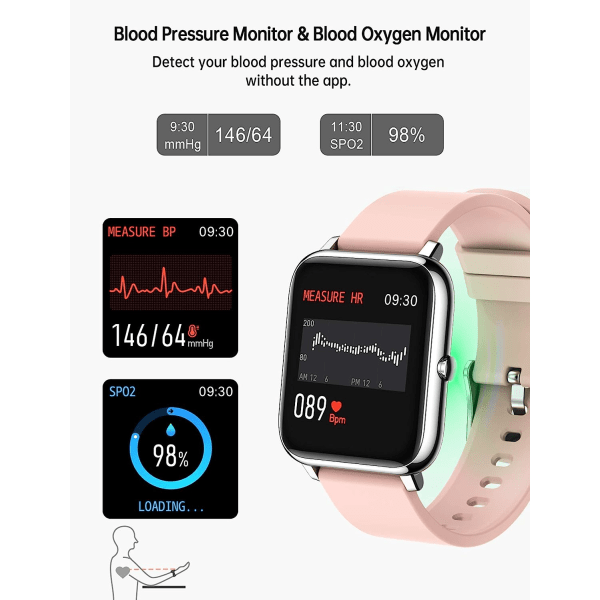 Smartwatch med blodtryks- og oxymetriovervågning