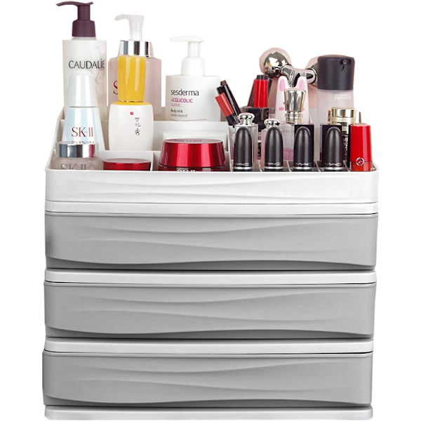 Kosmetisk makeup-arrangør med skuffer, plastik badeværelse