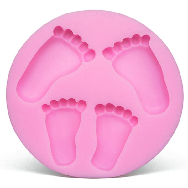 Silicone 3D Baby Foot Fondant Mold Baby Shower Cake Topper