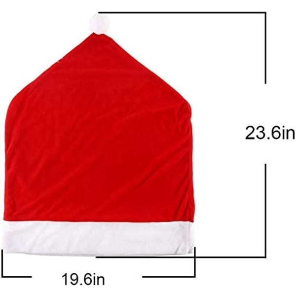 4st Red Hat Matstolsstol Slipcovers, Julstol Ryggöverdrag 6pcs
