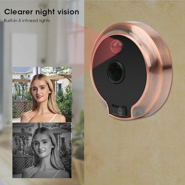 5 tum Dörrklocka Kamera 720P 1MP Smart Nattseende 2 Vägs Intercom Rörelsedetektering 160° Vidvinkel