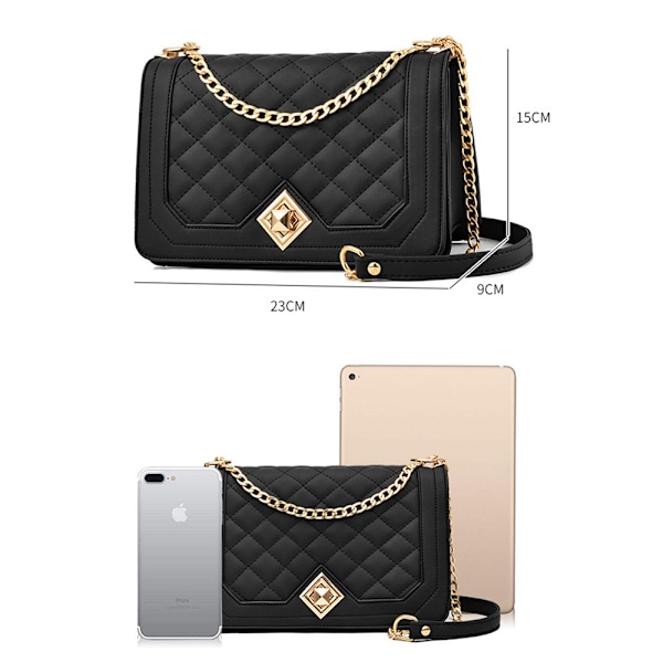 Kvinnors lilla axelväska - Kedjeväska axelväska crossbody väska - Lingge väska axelväska kväll väska stad väska läder solid multifunktionell väska