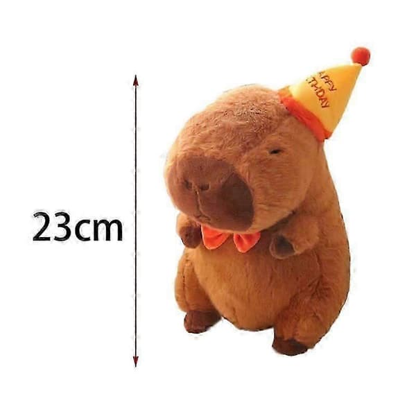 Suuri pehmeä kapybara-pehmolelu sohvan koristeeksi 30 cm with Hat 23cm