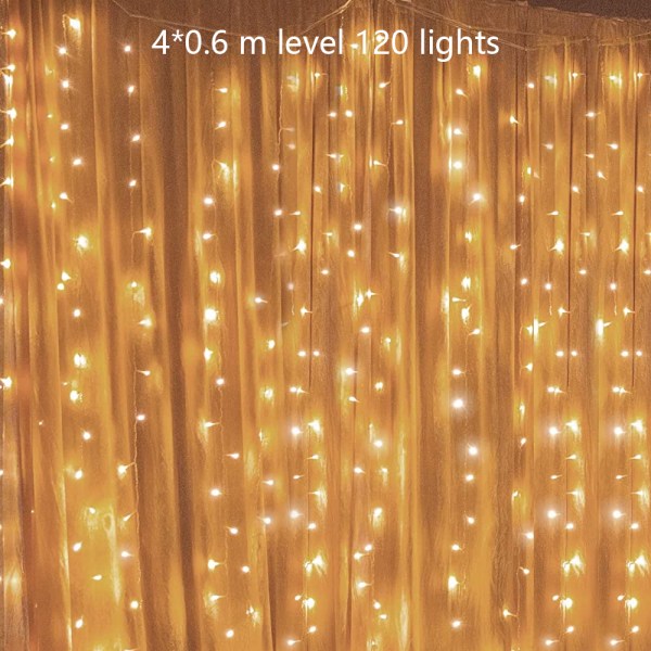 LED String Lights, Icicle Lights 4M/13ft 120LED Starry Fairy Lig Warm White
