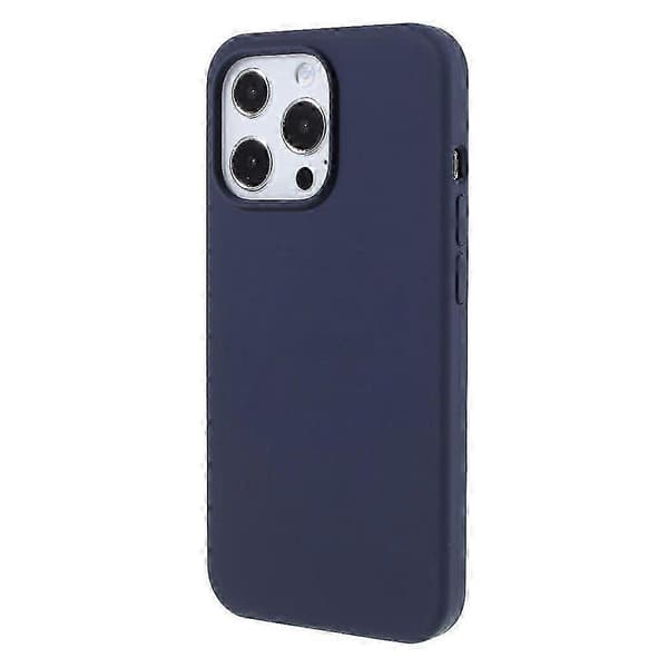 För iPhone 14 Pro Skal Solid Silikon Stötsäkert Telefon Bakskal[TT] Dark Blue