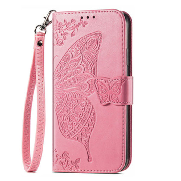 PU Læder Stativ Kortholder Strap Flip Cover til iPhone 14