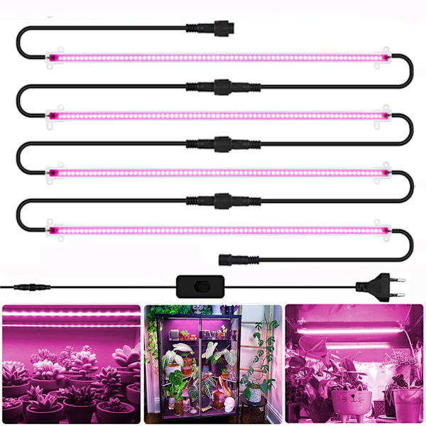 288 LED Full Spectrum Plantelampe Drivhus Indendørs Planter Plantelys Grolampe - 4 stk.