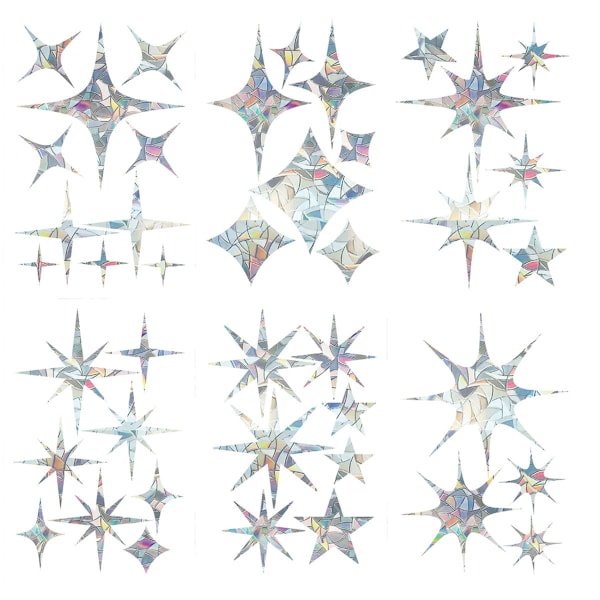 Färgglad regnbåge prisma solljusfångare elektrostatisk glasdekal femuddig stjärnfågelskydd antikollision fönsterdekal