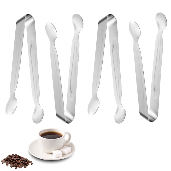 4 stk. isterntang sukkertang, mini serveringstang, rustfrit stål tang lille køkkentang til te-selskab kaffebar