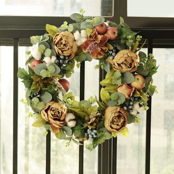 perfeclan Handgjord dörrkrans väggkrans blomsterkrans