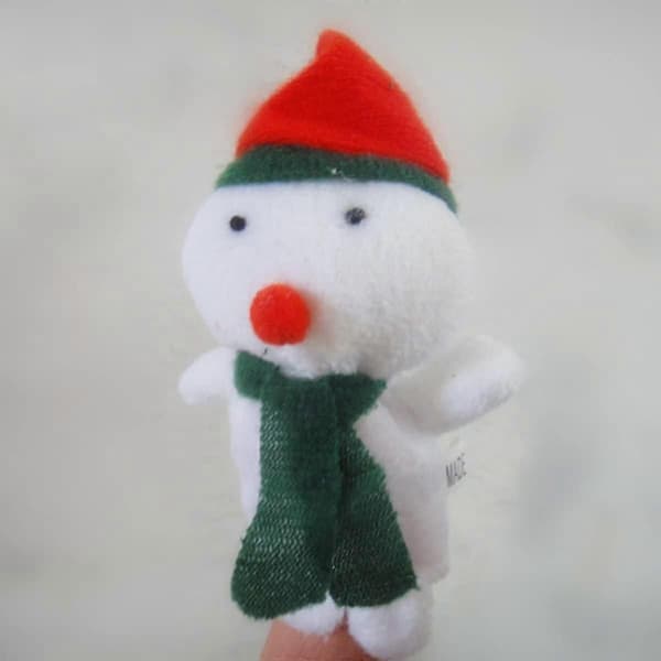 5-pack jul-fingerdockor plysch ren snögubbe figur leksak handdocka Sx