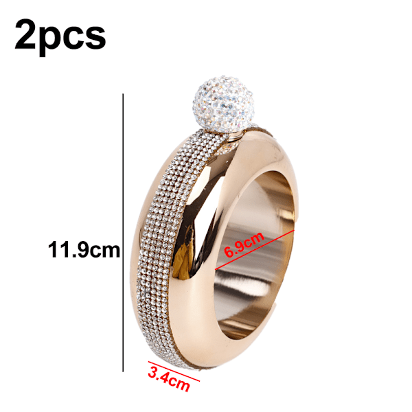 Flask Bangle Armband - AB Kristall Lock Creative 304 Rostfritt Stål