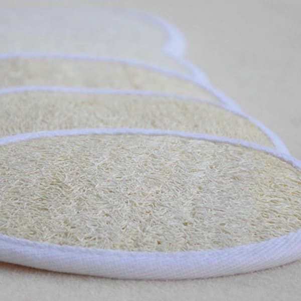 Exfolierande luffa-ryggskrubbare set (2 delar) - Kroppsskrubb för dusch Ivory