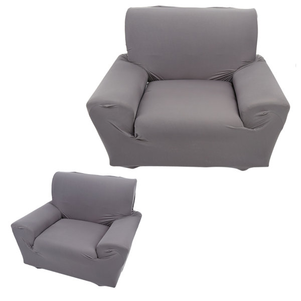 1 st soffaöverdrag för en sittplats, 1 sitsig, hög elasticitet, mjuk sofföverdrag, grå (90-140 cm)