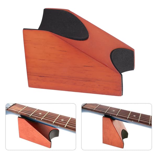 Gitarrhalsstöd i Massivt Trä Stabilt Stöd Bärbar Gitarr Ukulele Halsstöd Kudde