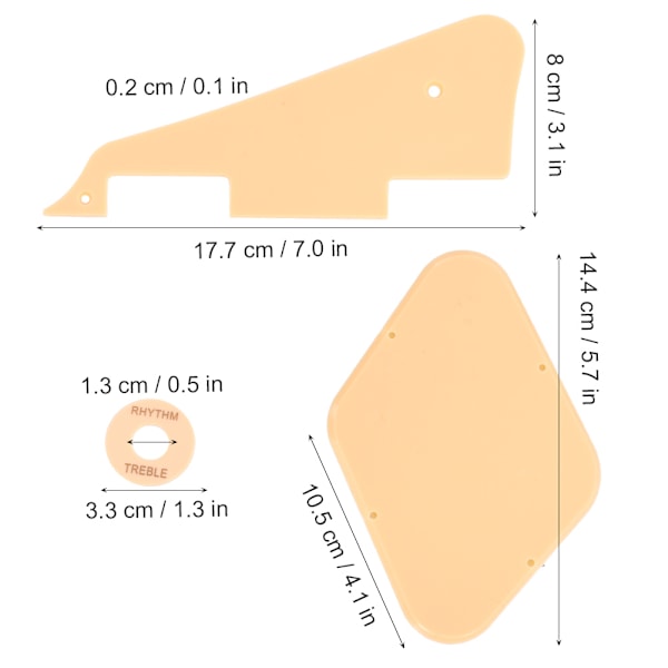 Plattor Set Pickguard Switch Ring Cavity Cover Jack Scratch Back Plate för LP Jazz Gitarr