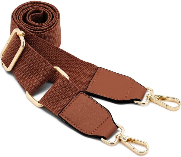 Women's Wide Shoulder Bag, Adjustable Replacement Leather Strap, Long Shoulder Strap (Brown) Brown