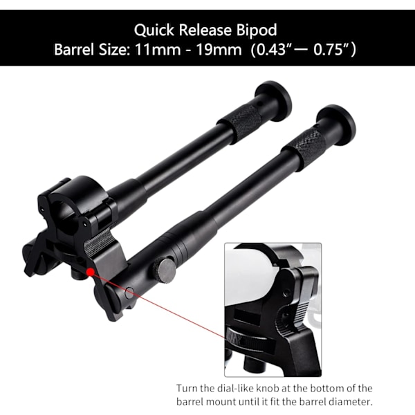 Portabel Justerbar 8'' Till 10'' Infällbar Höjdklämma På Bipod Mount Ny