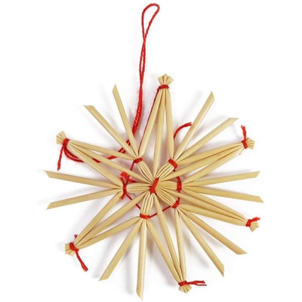 com-four® 56-delat halmstjärneset - Julgransprydnad -