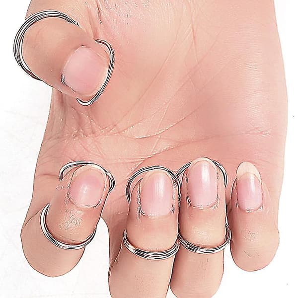 8-pak guitarfingerplektre sæt - rustfrit stål