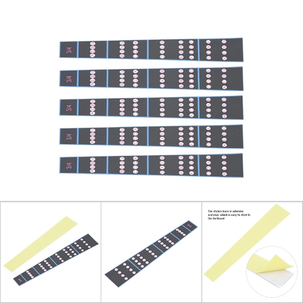 5pcs Violin Fretboard Sticker Fingerboard Tape Fretless Fingering Guide for Beginner (3/4)