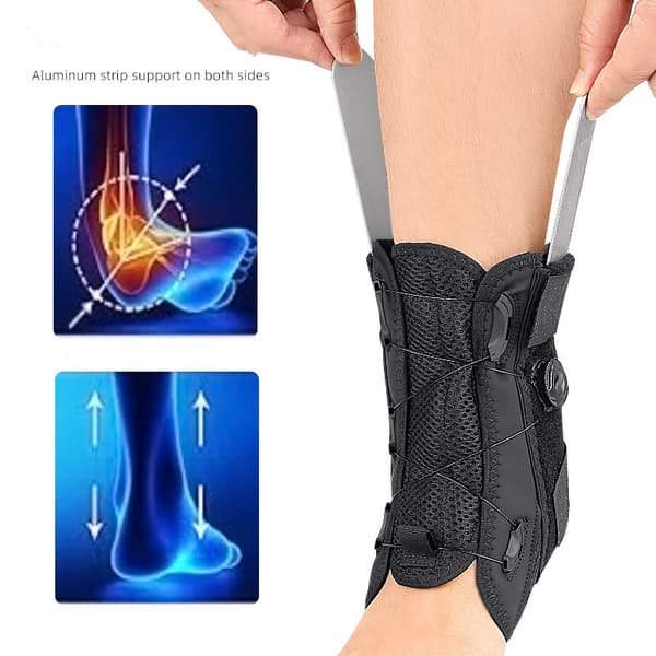 Adjustable Ankle Support with Rotary Knob - Compression Support with Aluminum Plate and Steel Wire L[TT] 145 L