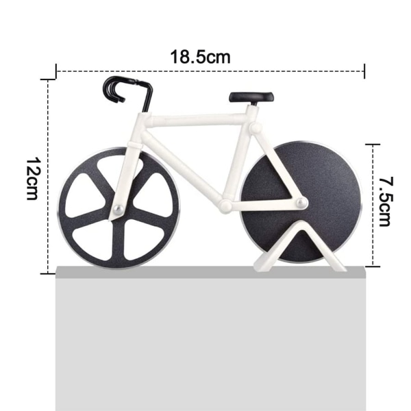 Ny pizzakniv - skär upp pizzahjul på cykel, ultraskarpt blad Vit