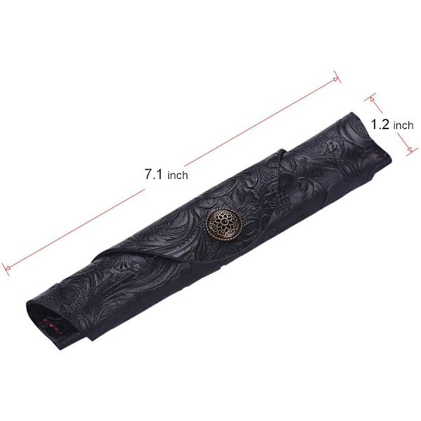 Vintage Håndlavet Læder Enkelt Pen Etui Holder Ko Hud