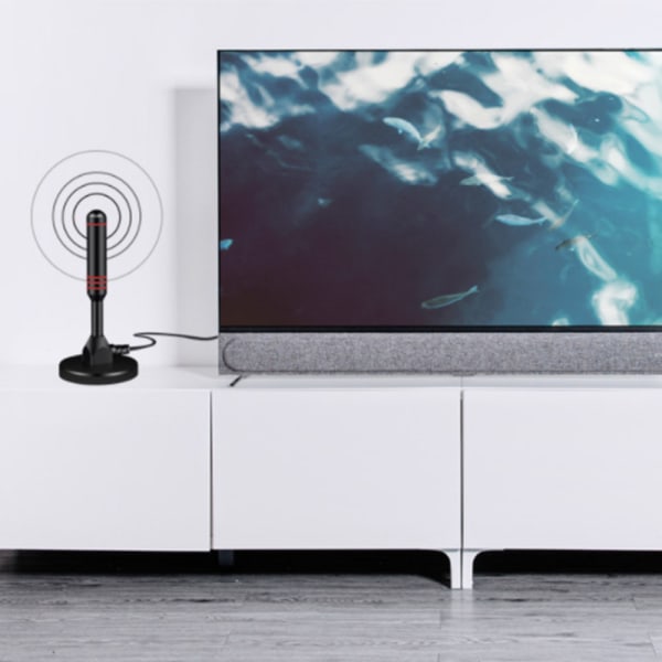 Digital HDTV-antenn - Inkluderar magnetisk bas och koaxialkabel