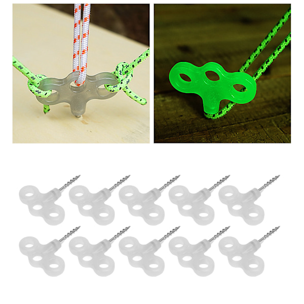 Utomhus Ljus Tältpinnar Rostfritt Stål Skruv Markankare Peg Set för Camping Vandring 10PCS