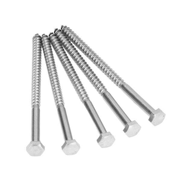 304 Ruostumattomasta Teräksestä Valmistettu Puolikiinnitysruuvi Puu Hex Lag Ruuvit Itsekierteittävät Puuvalmistetut Ruuvit M6x100MM